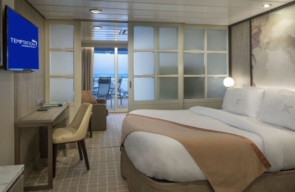 Bahamas Temptation Cruise 2022 Family Veranda Stateroom Slaapkamer