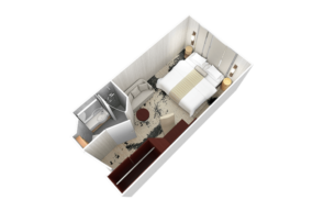 Desire Venetie Rome 2023 Club Interior Stateroom plattegrond